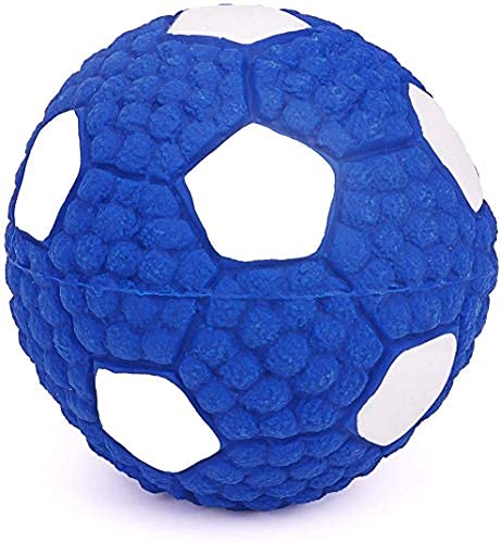 Pet Guard Latex Squeaky Blue & White Football Chew Toy For Dog & Puppies, Small