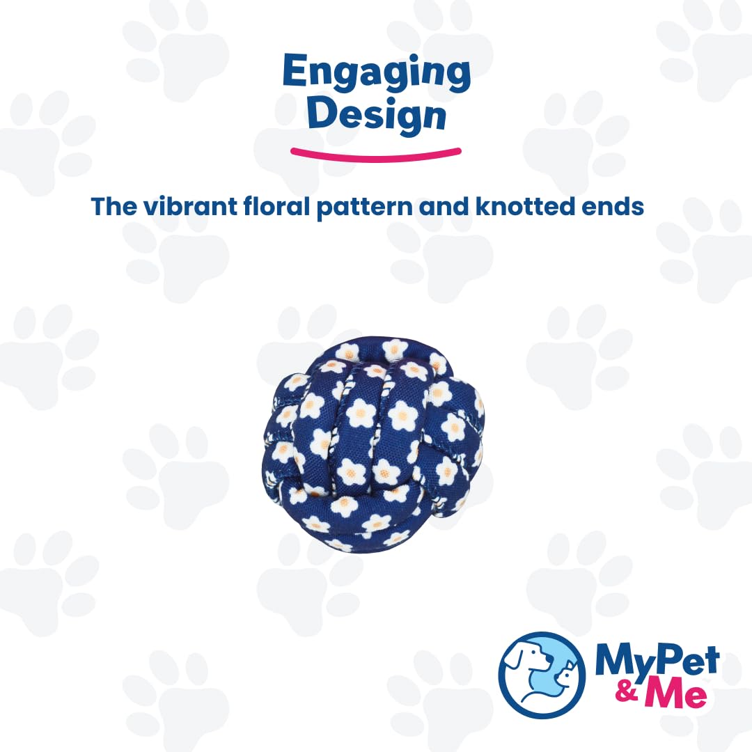 My Pet & Me - Knotted Ball Rope Dog Toy - Safe Non-Toxic For Active Chewers And Puppies, Ideal For Fetch, Teething, And Interact