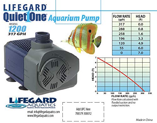 Lifegard Aquatics Quiet One 1200 Pump 296Gph