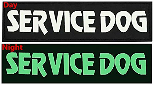 Removable Dog Patches For Vests & Harness-Reflective/White Letter/2 Pack