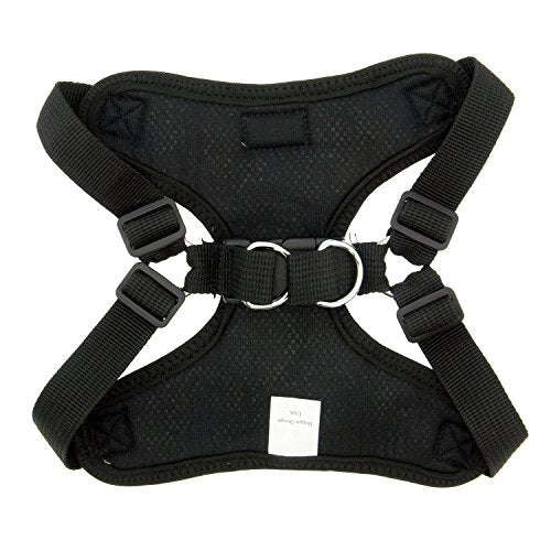 Doggie Design Wrap And Snap Choke Free Lightweight Dog Harness - Black (S)