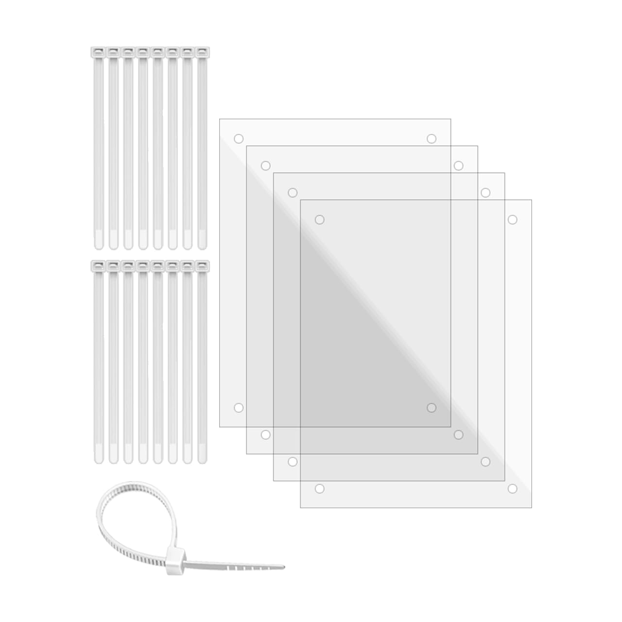 4 Pack Pet Cage Liner Sheets 6  x 4.5  Protective Plastic Siding Flexible and Pliable with Zip Ties Rabbit Sugar Glider Urine Gu