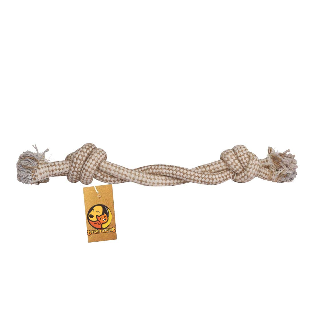 Foodie Puppies Durable 2 Knot Edge Twist Cotton Rope Chew Toy For Small To Medium Dogs And Puppies (Color May Vary) | Chewing, P