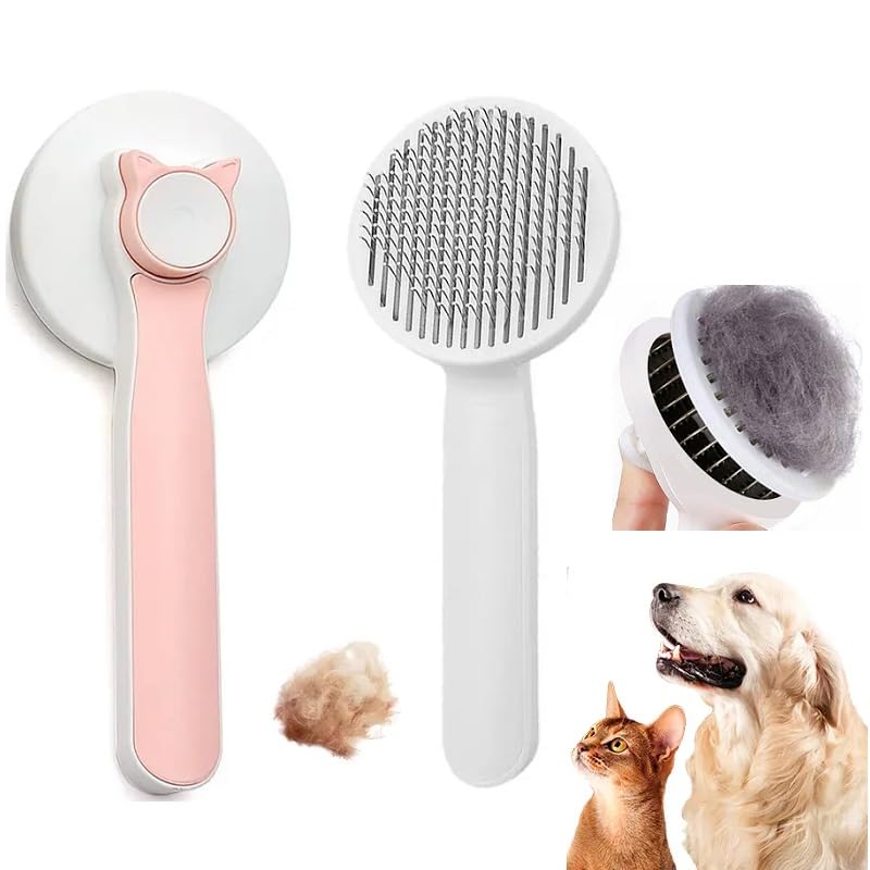 Zevesty Self Cleaning Slicker Pet Grooming Brush For Cats Dogs Massage Brushes | Dog Hair Remover Brush Comb Gently Removes Loos