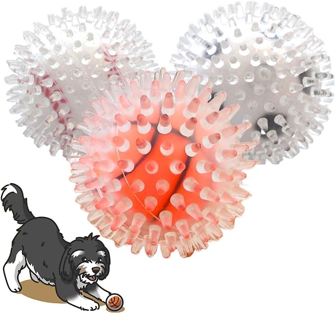 Woofy 3.5 Squeaky Spiky Dog Balls 1 Pcs Pack  Durable NonToxic Rubber Toy For Teething And Aggressive Chewers, Double Layered