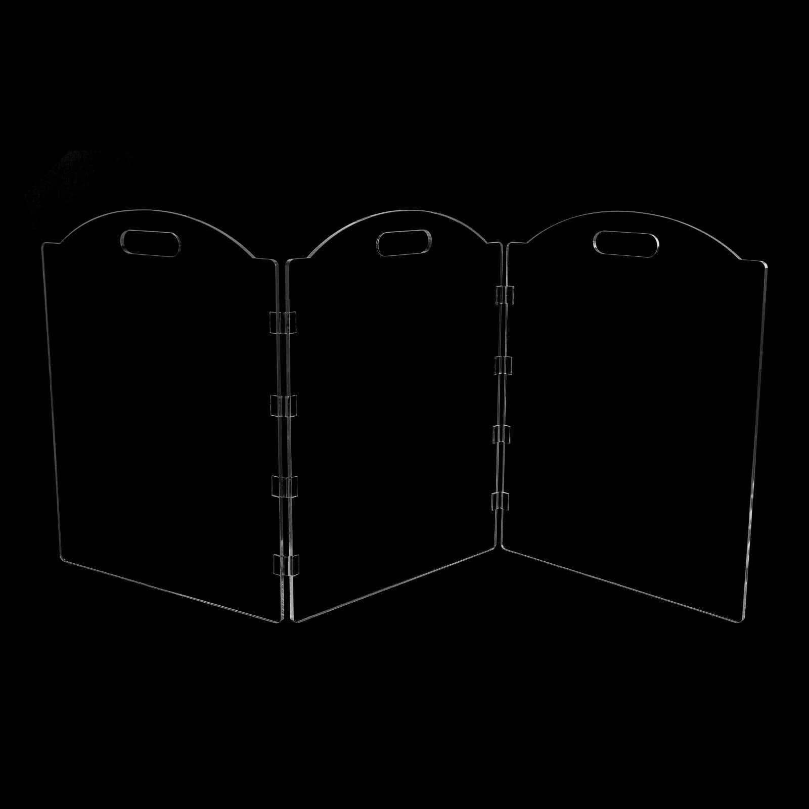 Feoyoho Clear Acrylic 3-Panel Freestanding Dog Gate - 60''W x 24''H, Folding Barrier for Indoor Use, Ideal for Dogs and Cats