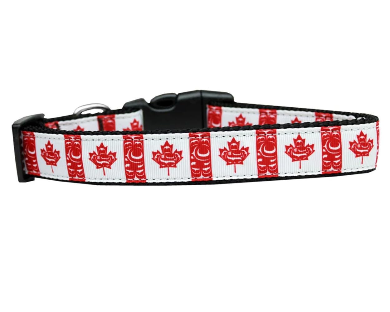 Pet Dog & Cat Nylon Collar or Leash, "Canadian Flag In Swirls" 3/8" w x 6 ft. leash