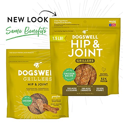 Dogswell Hip & Joint Grillers Dog Treats, Chicken, 24 Oz. Pouch