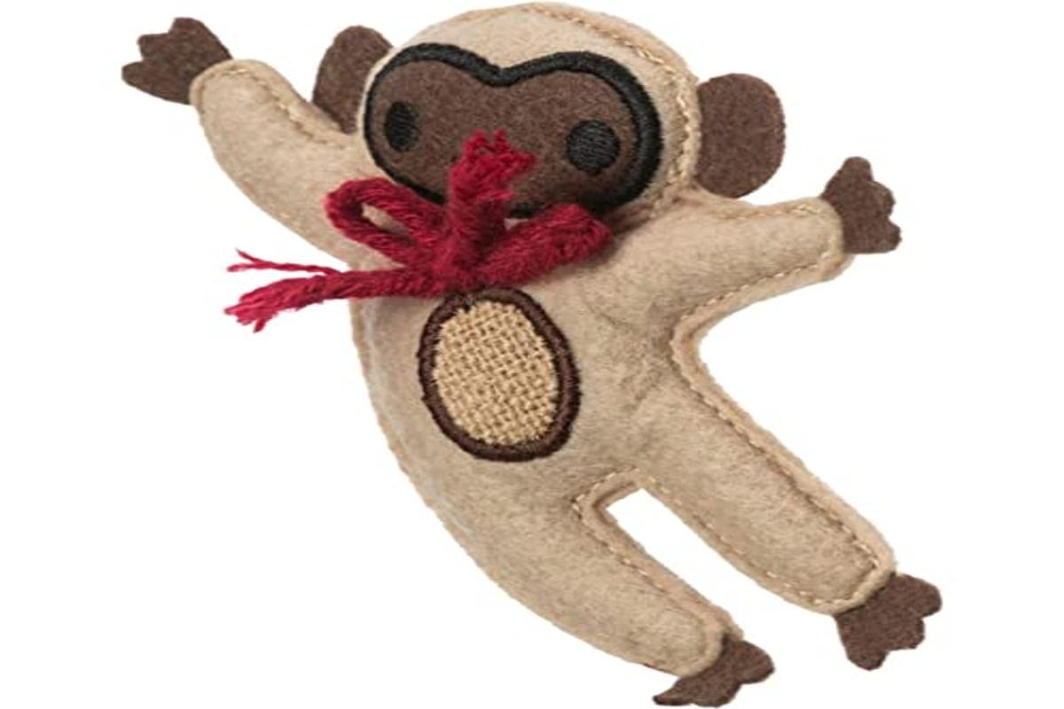 Trixie Monkey Cat Toy  Soft Catnip Toy Made With Polyester & Jute | Rustling Foil Inside For Engaging Play | Interactive Indoor