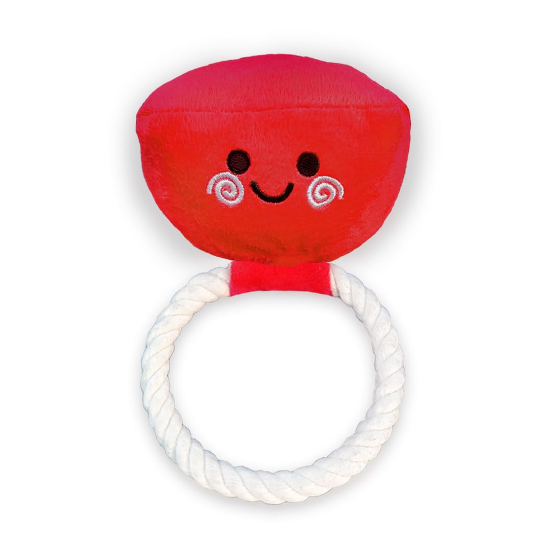 Mutt of Course Dog Toy Plush Squeaky Toy for Dogs | Wedding Ring Design | Soft Chew & Tug Toy for Puppies & Small Dogs