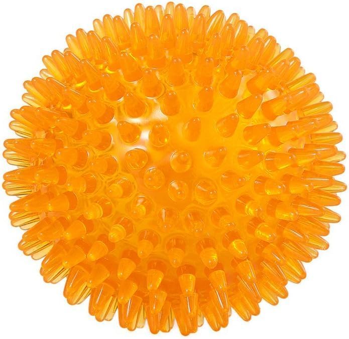 KsPups Durable Spike Squeaky Dog Ball Toy | Spiky Ball for Tooth Cleaning, Training, Fetch & Interactive Play | Fun Chew Toy for