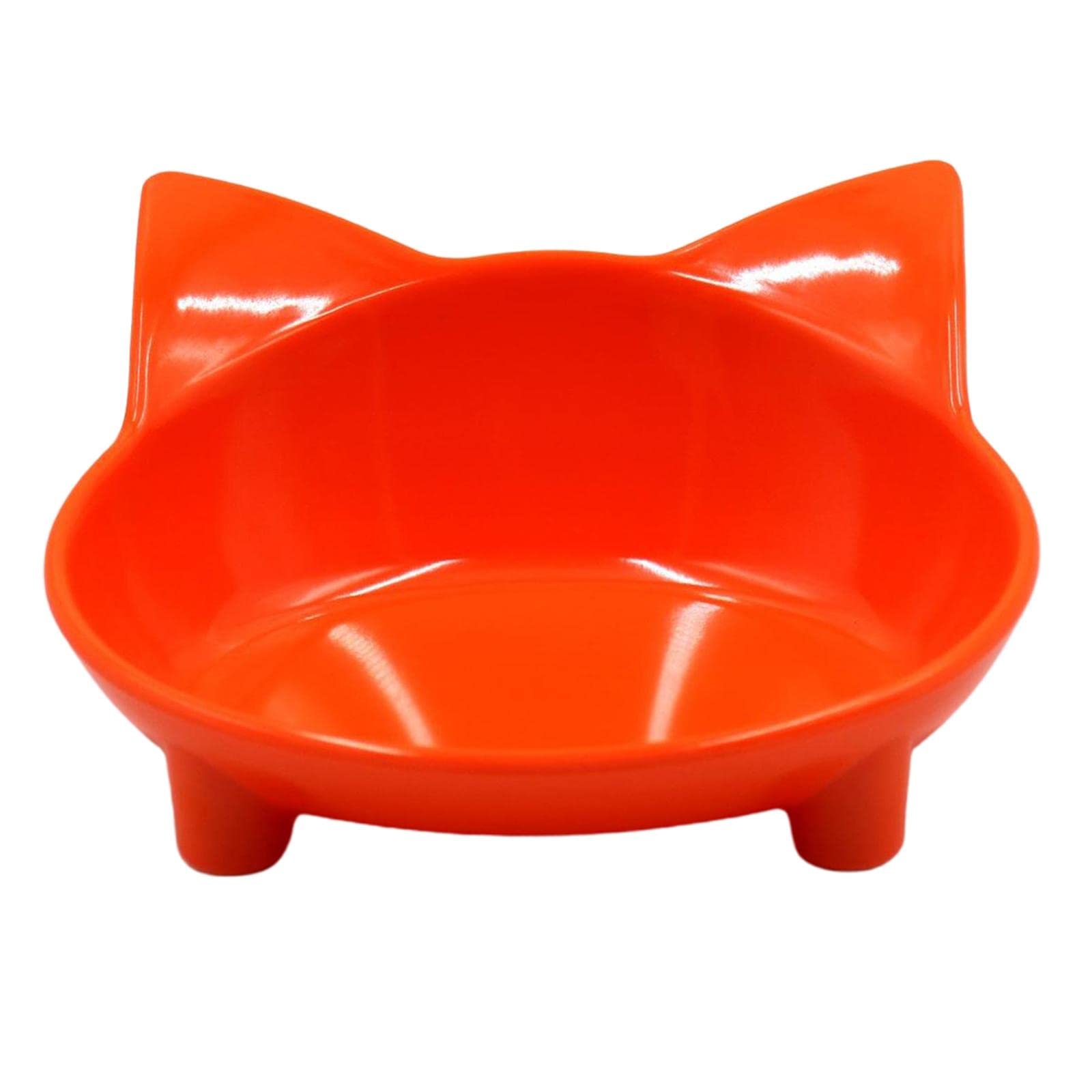 Enakshi Cute Pet Cat Ears Shaped Food Water Bowl NonSlip Feeding Wide Bowl Orange |Pet Supplies | Dog Supplies | Dishes, Feeder