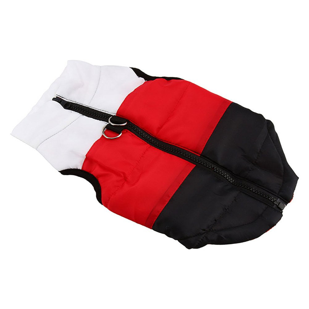 Marupet Winter Dog Vest - Warm Windproof Coat For Small Medium Dogs In White/Red/Black - Xxs
