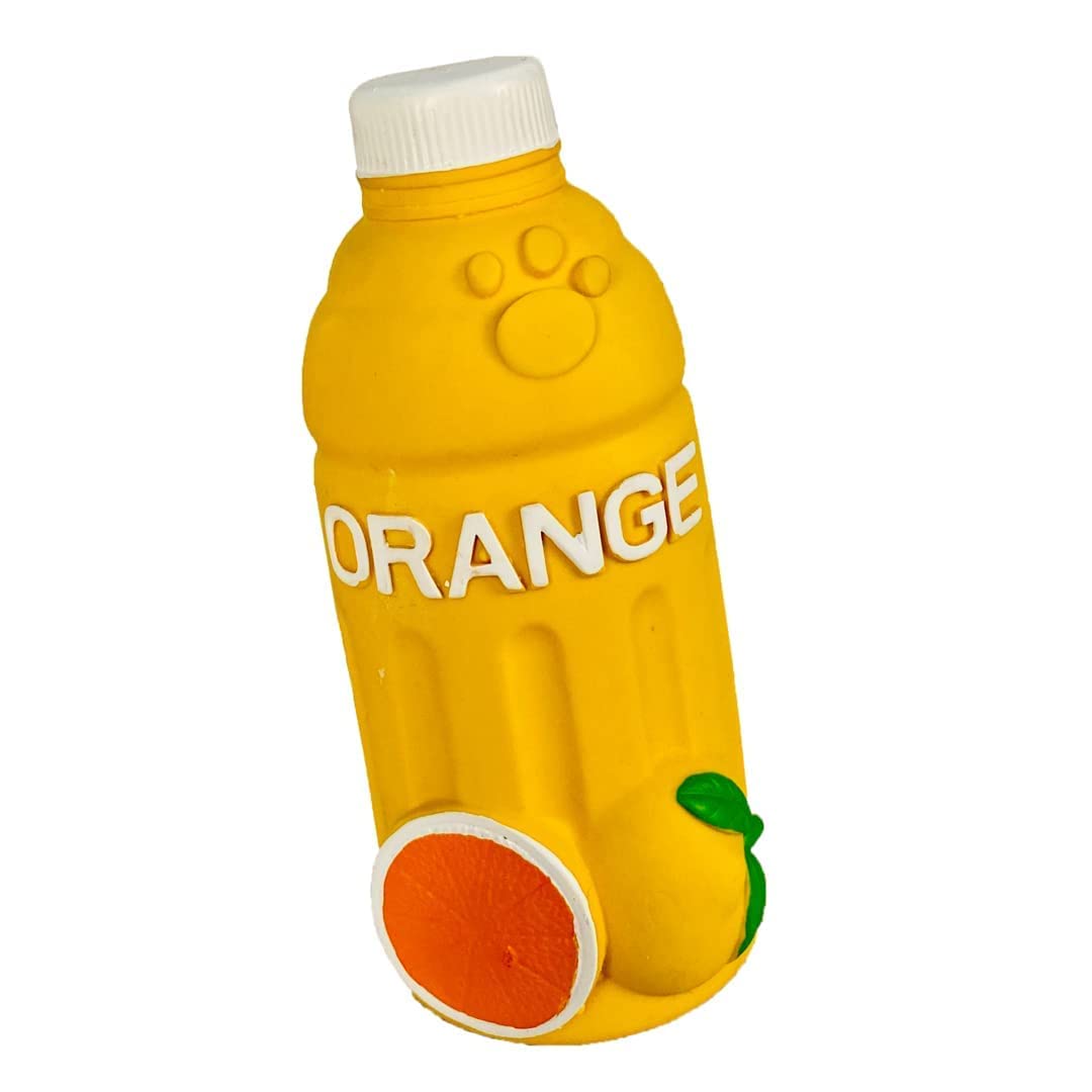 Pups&Pets Puppy Cute Fruit Bottle Interactive Toy | AntiBite LetexRubber Squeaky Sound Chew Toy | Fruit Smell Bottle Toy For S