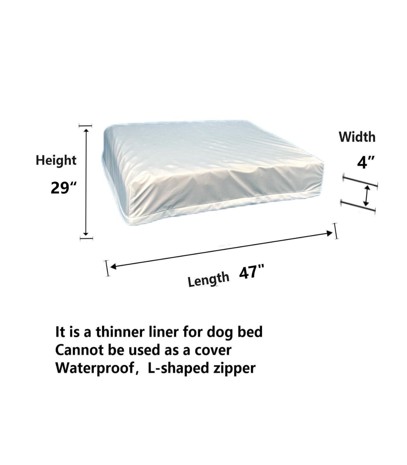 Eechicspace Waterproof Dog Crate Bed Liner 47 X 29 Inch Liner Only