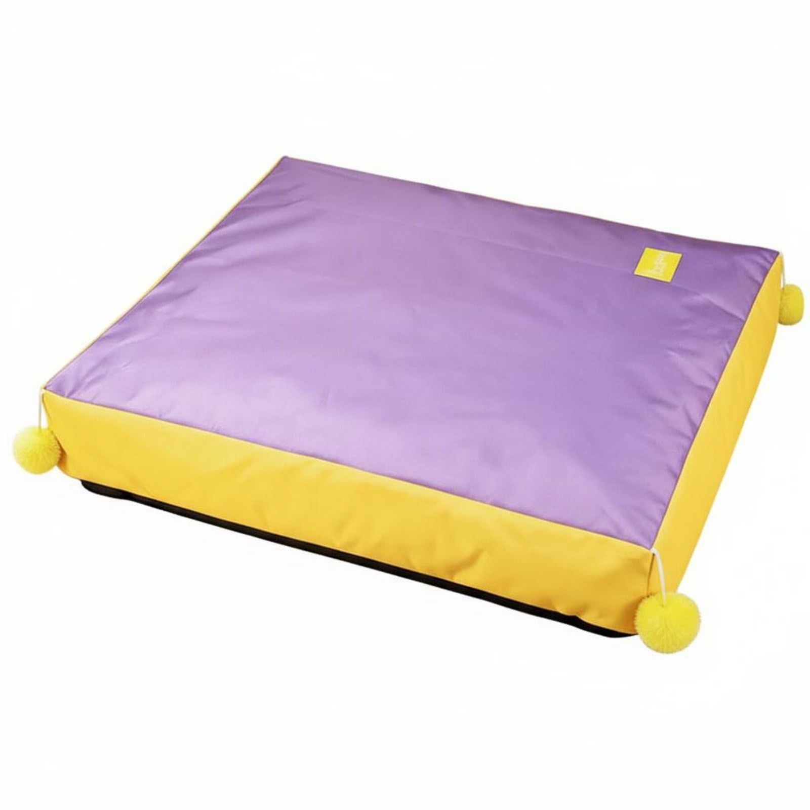 LOOM TREE All Season Dog Sleeping Pad Chew Resistant Washable Pet Cushion Oxford Cloth Rectangular Dog Mat for Dogs, Cats, Yello