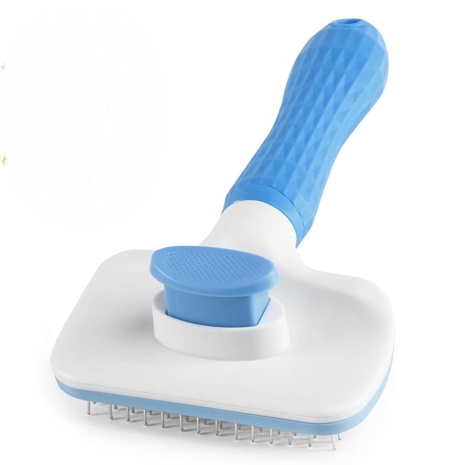 Pet Fun Grooming & Cleaning Thin Slicker Brush For Dogs & Cats | Self Clean Brush For Shedding | Gently Removes Loose Undercoat,