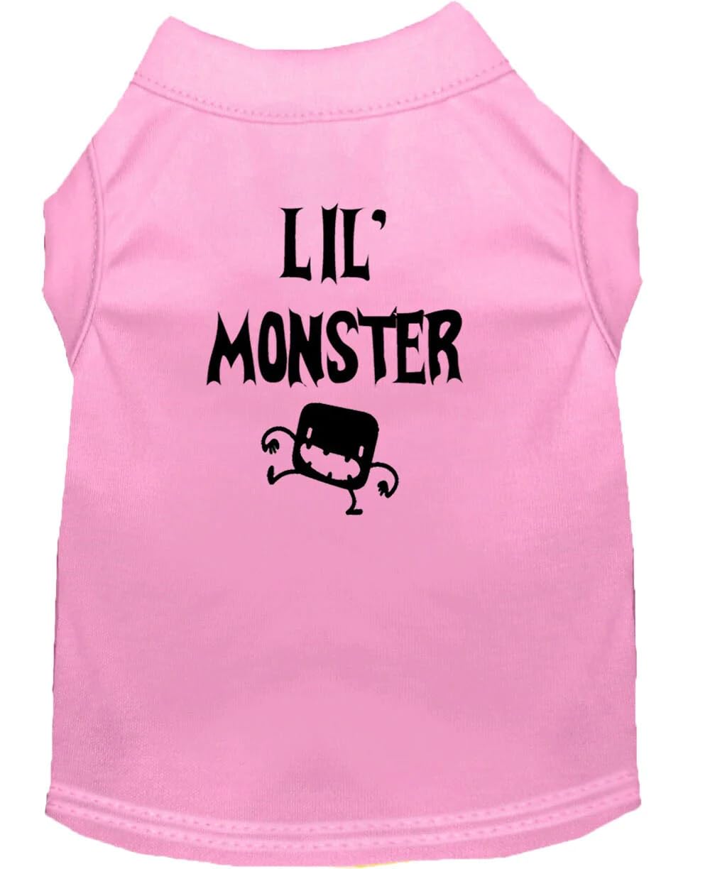 Halloween Pet Dog & Cat Shirt Screen Printed, Lil Monster Yellow SM (3-6 lbs.)