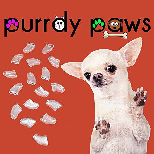 Purrdy Paws 40 Pack Soft Nail Caps For Dog Claws Clear Jumbo