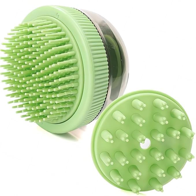 Pups&Pets Double Heads Pet Bath Brush With Soap Dispenser, Cat Dog Shampoo Brush For Massage, Clean, Groom, Dog Cat Bath Brush, 