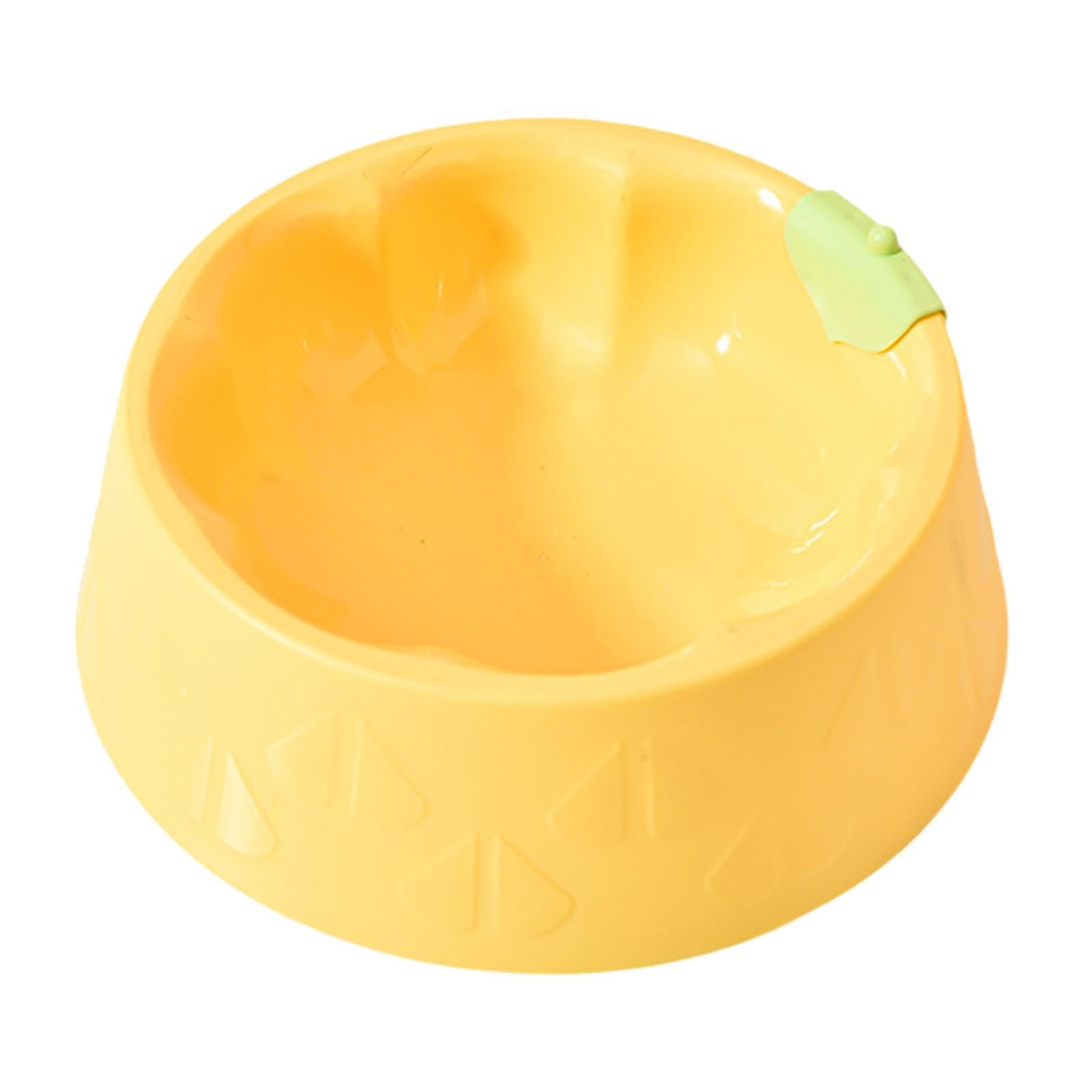 Atorse Cat Bowl Pet Feeder Bowl Dish Drinking Travel For Small Food Water Bowl Yellow