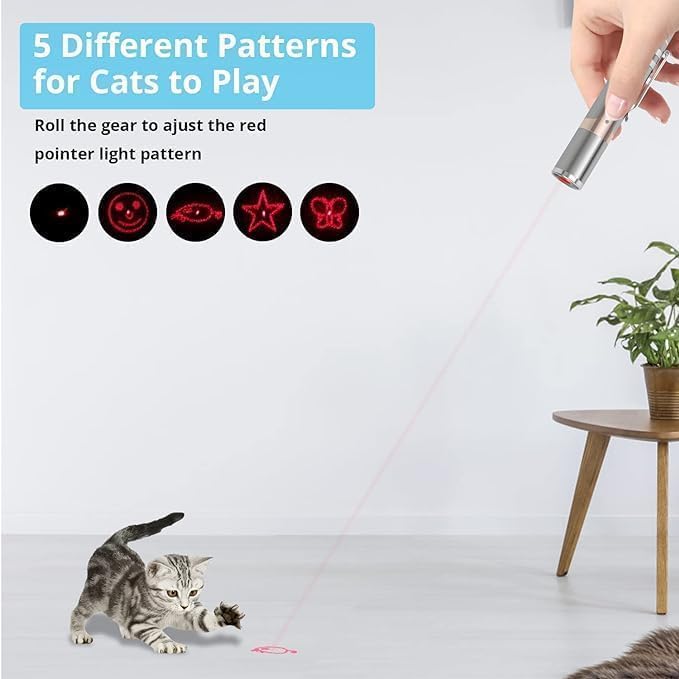 Lzonunl Cat Toy Set - 2 Rechargeable Interactive Mice, 3 Modes, Stainless Steel, Silver, Model 9130 for Cats and Dogs