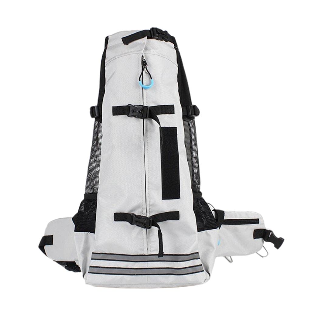 UJEAVETTE Dog Carrier Breathable Corgi Carrying Bag Hiking Travel Pet Backpacks Grey