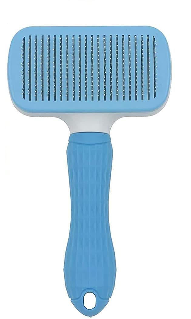 Dog Trust Self Cleaning Hair Brush For Dogs Cats Shedding Brush Comb With Handle, Dog Hair Brush For German Shepherd Labrador Ro