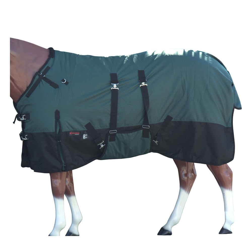 HILASON 1200D Winter Waterproof Poly Horse Turnout Blanket Belly Wrap Green | 84 in