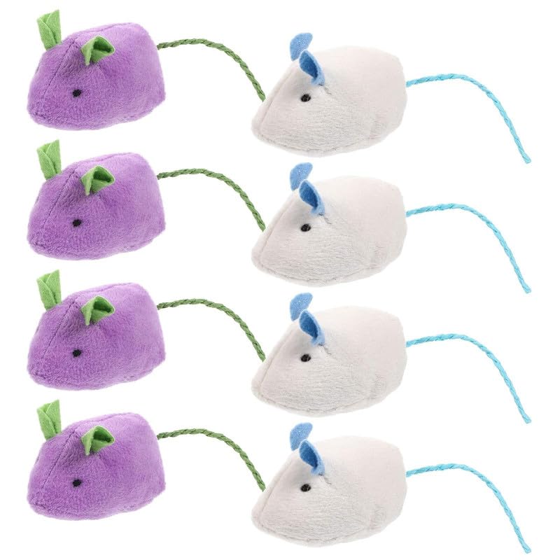Dog Trust 4 Pcs Random Style Cat Toy Simulation Plush Mouse Three Combinations, Little Mouse, Pet Cat Toy Color As Shown In The 