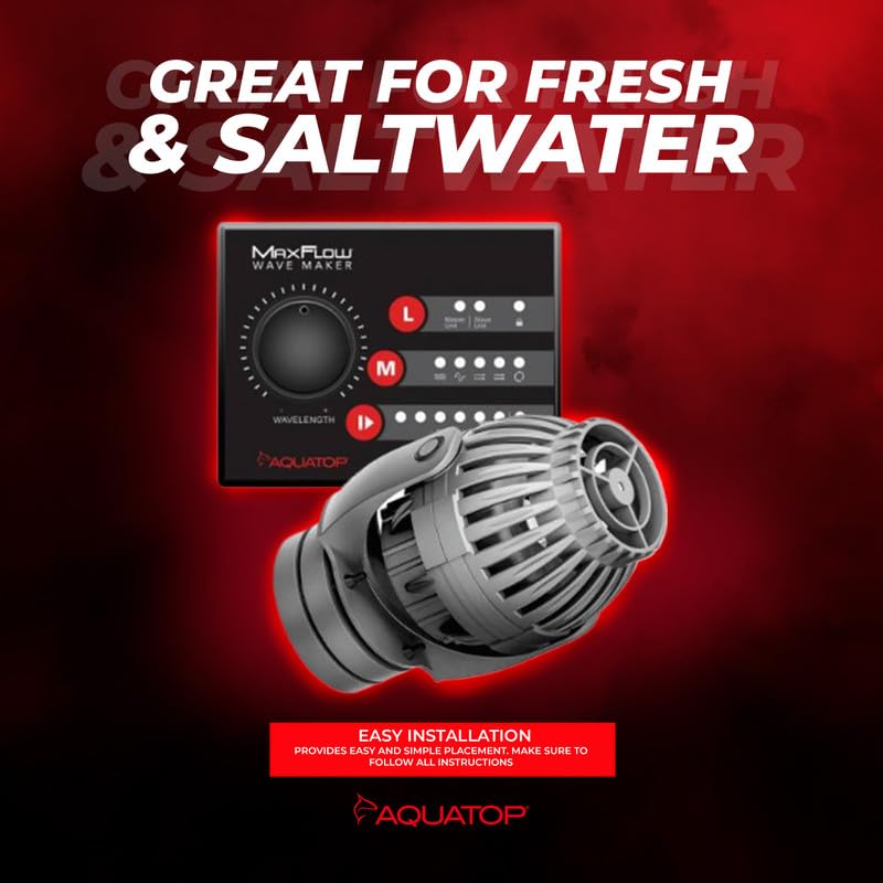 Aquatop MaxFlow MWV-1000 DC Wavemaker Pump - 1,057 GPH, Energy-Efficient, Safe for Salt & Freshwater, Ideal for 25-55 Gall