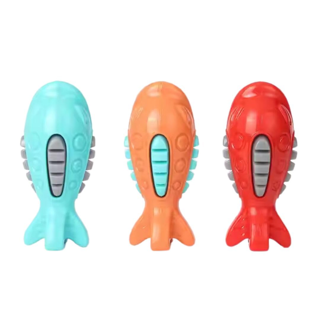 Pet Fun Tpr Squeaky Fish Shape Chew Toy For Dogs & Puppies  Durable, Chewable & Interactive Pet Play Toy