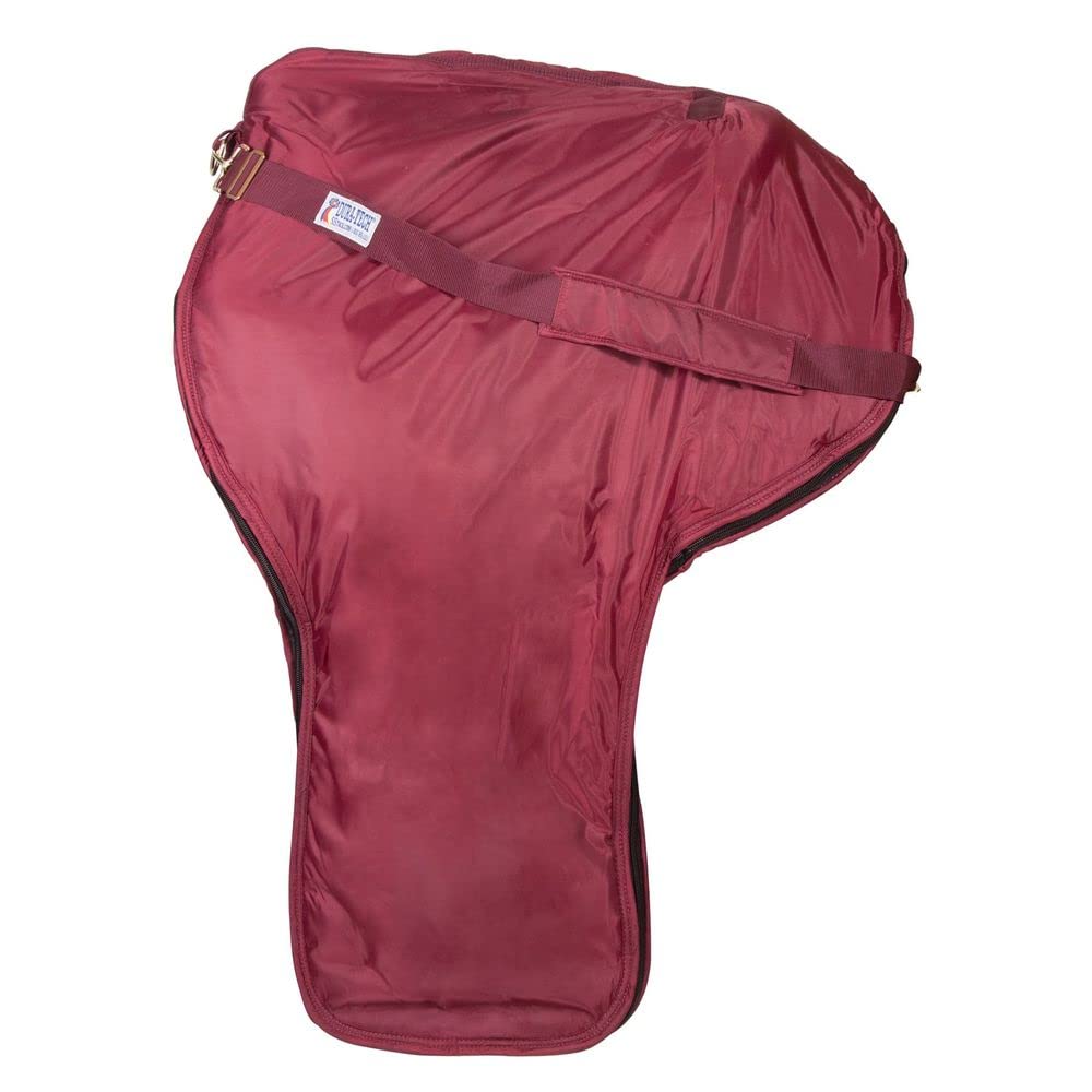Dura-Tech Padded Western Saddle Case | Ultimate Protection & Easy Transport | Ideal for Horse Shows & Travel | Color Burgundy