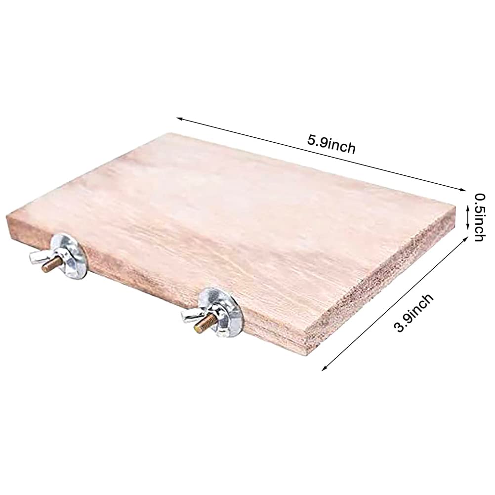 CoscosX 3Pcs Wooden Bird Cage Perches - Square Stand Platform for Parakeets - Model JDNHSGTWRB426