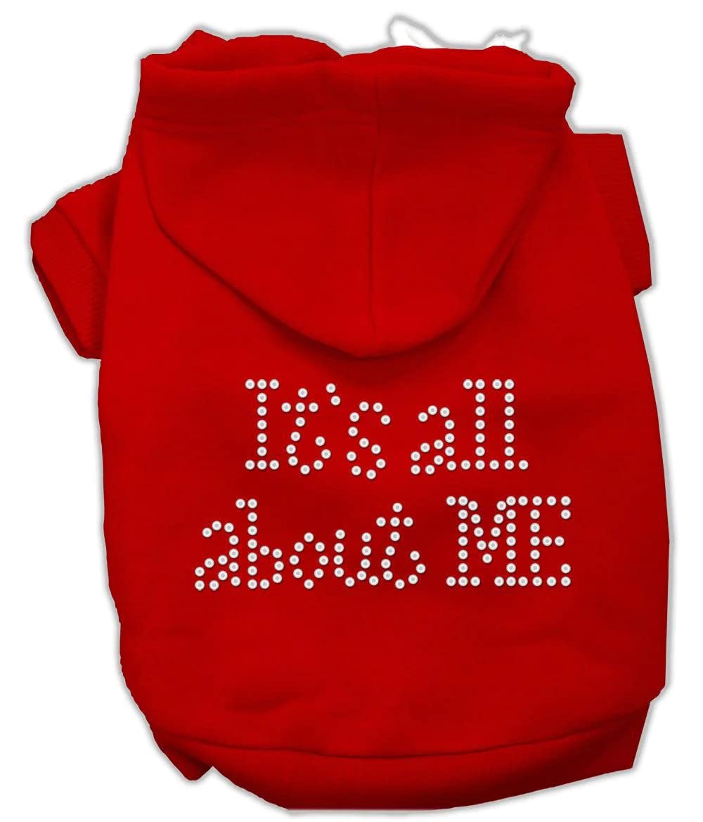 Mirage Pet Products 8-Inch It's All About Me Rhinestone Hoodies, X-Small, Black