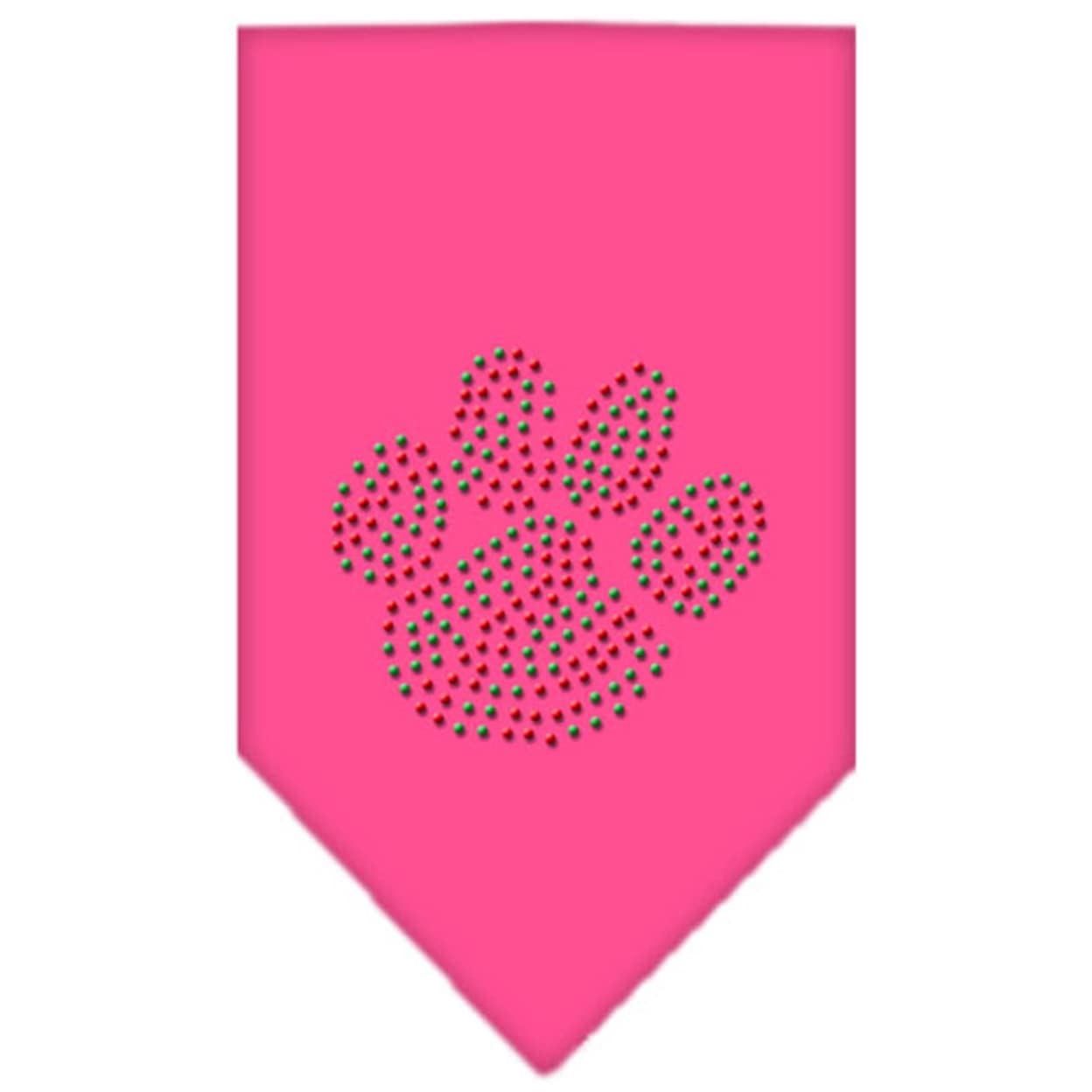 Mirage Pet Products Christmas Paw Rhinestone Bandana, Large, Bright Pink