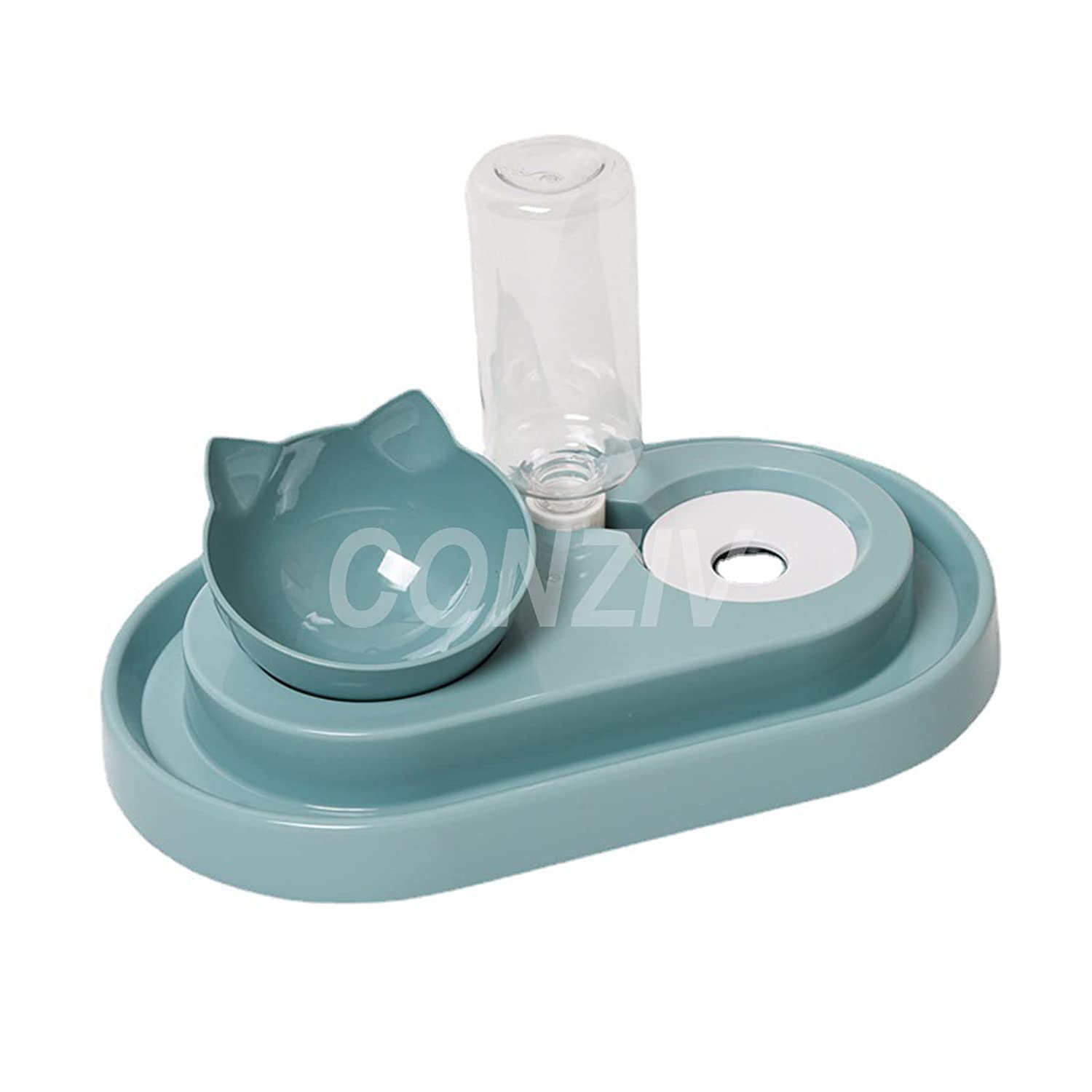 Conziv 2In1 Cat Bowl Water Dispenser Automatic Water Storage Pet Dog Cat Food Bowl Food Container With Waterer Pet Waterer Fee