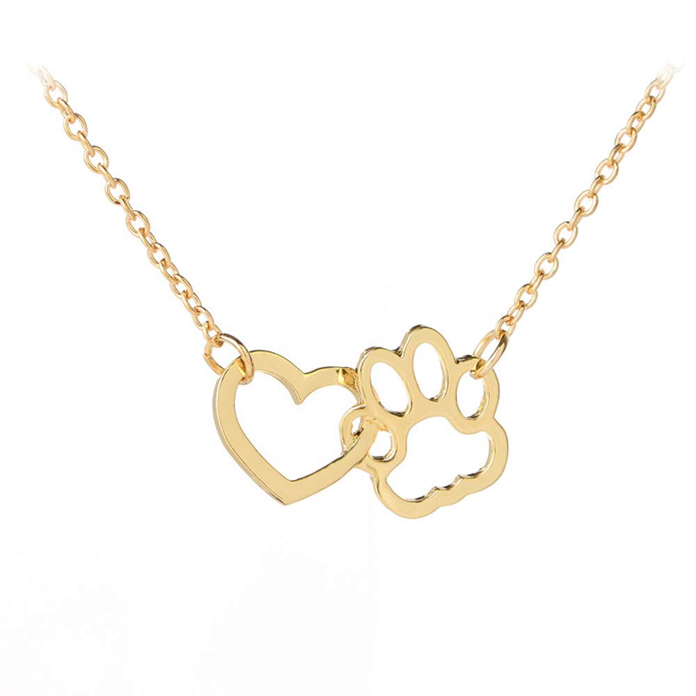 Sisadodo Paw Print Necklace For Women Girls Dog Cat Pet Footprints Choker Necklace Jewelry For Birthday Christmas Gifts Gold