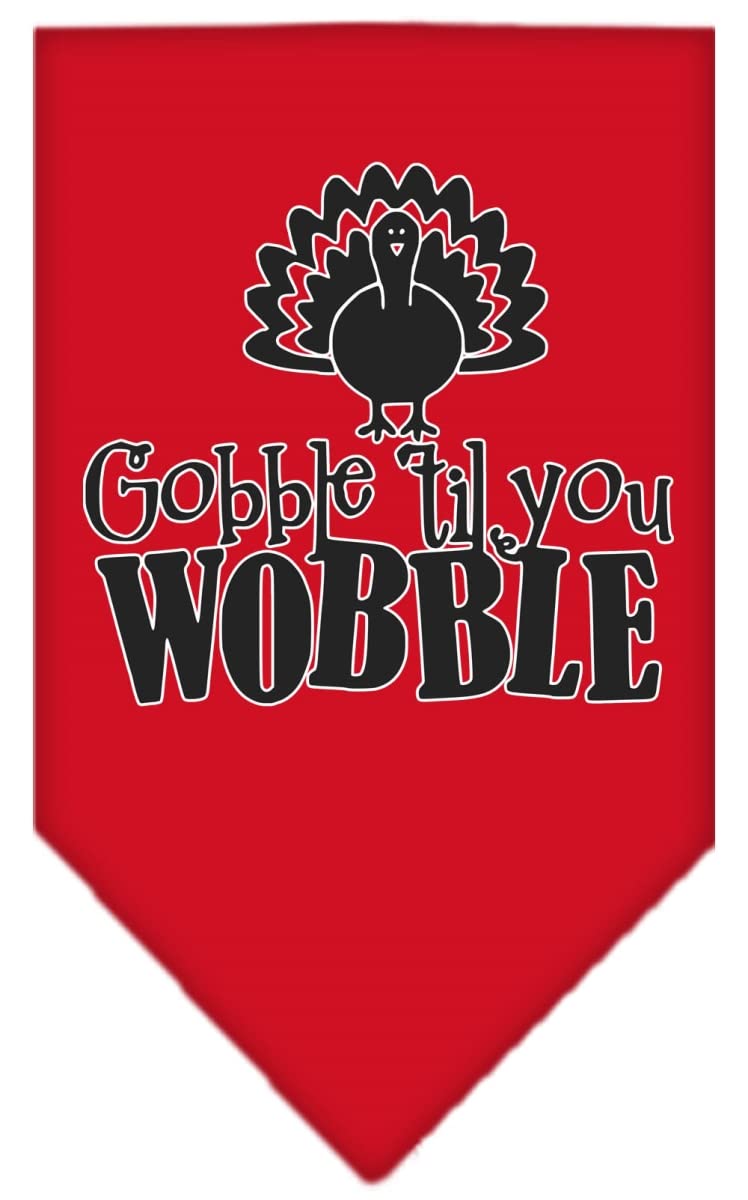 Mirage Pet Product Gobble til You Wobble Screen Print Bandana Red Large