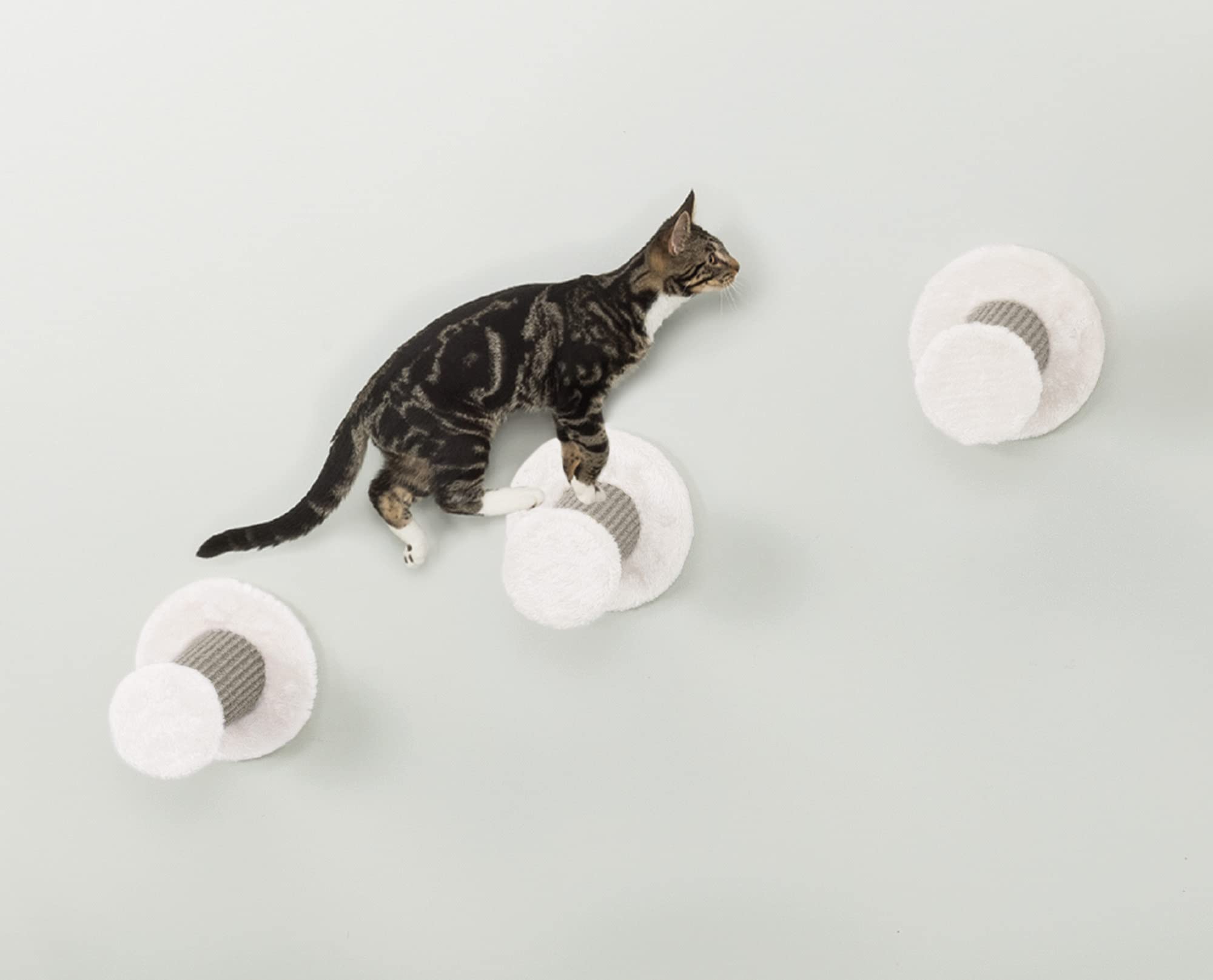 Trixie Wall Mount Cat Climbing Steps, Cat Furniture, Scratching Post, 3Pcs, Gray