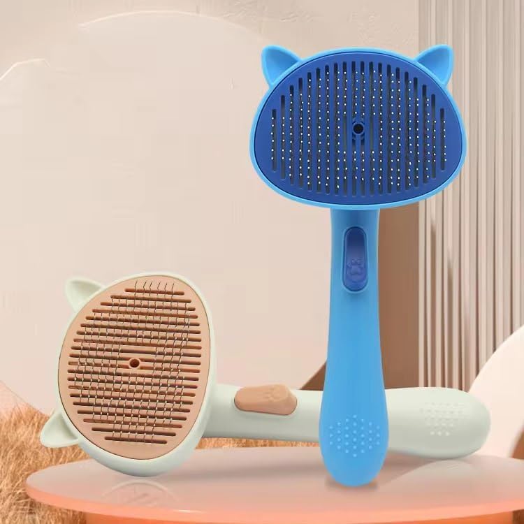 APURK Cat Pattern Pet Fur Remover Pet Hair Comb Cat Grooming Brush Self Cleaning Slicker Brush Shedding Brush Cleaner Loose Fur/