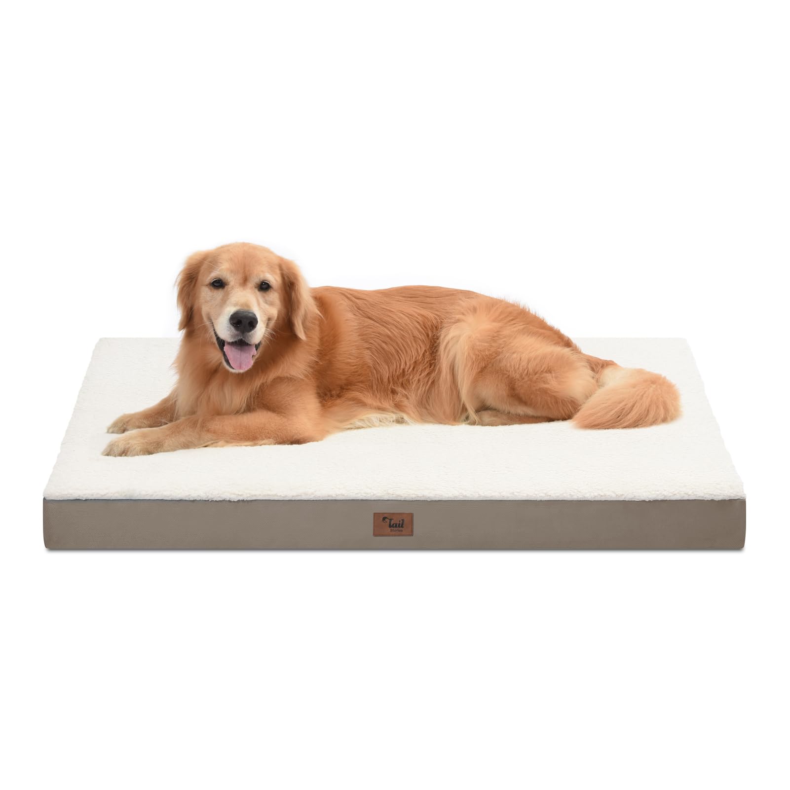 Tail Stories Orthopedic Dog Bed for Extra Large Dogs, XL Waterproof Comfort Pet Bed for Large Sized Dog, Egg Crate Foam Pet Bed 