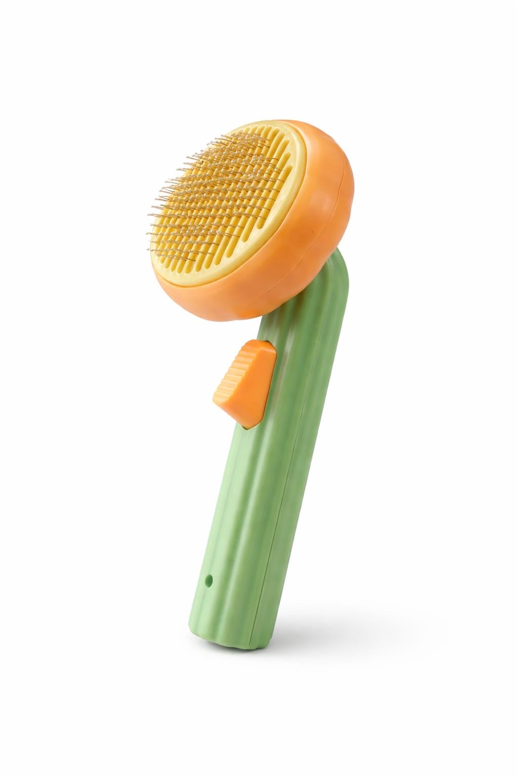 Pet Grooming Brush For Dogs And Cats, SelfCleaning Slicker Brush With 140 Curved Pins, OneClick Hair Removal, Soft Massage Eff
