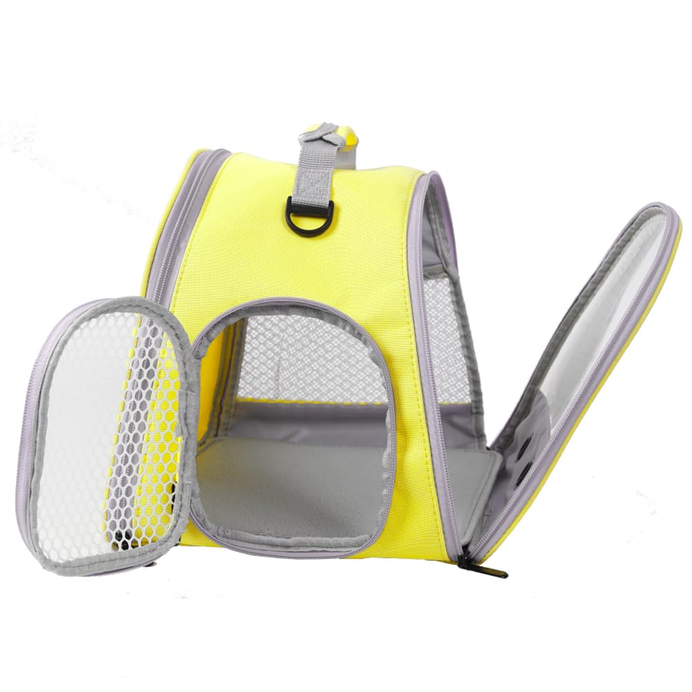 Guinea Pig Carrier Backpack, Clear Bubble Window Backpack For Guinea Pig, Bunny Rat Bird (Yellow, Carrier)