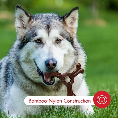 SPOT Bambone Braided Dog Chew Toy - Hickory & Bison Flavor, Large 3-Pack, Brown
