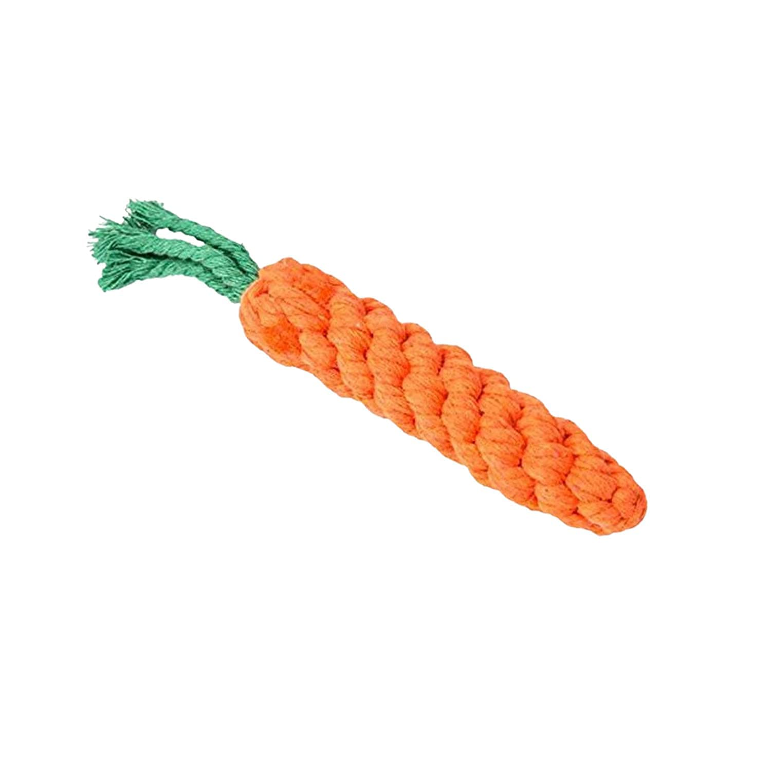 Dog Trust Durable Orange Carrot Knotted Cotton Rope Toys For Teeth Cleaning And Chewing, Small & Medium Dog/Cat/Puppy (Multicolo