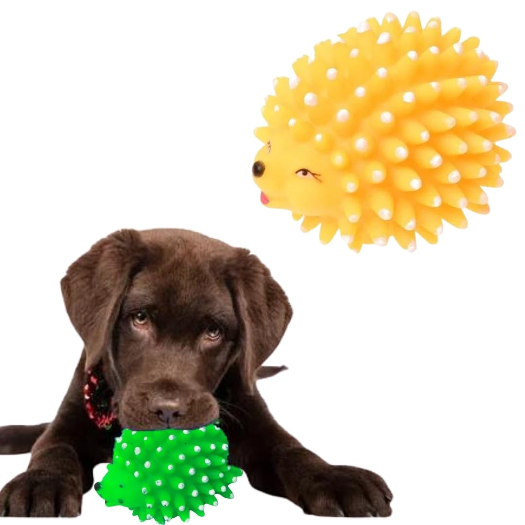 Sage Square Squeaky Porcupine: Fun, Engaging & Durable For Dogs & Cats, Satisfies Chewing & Play Instincts, Interective Toy, Kee