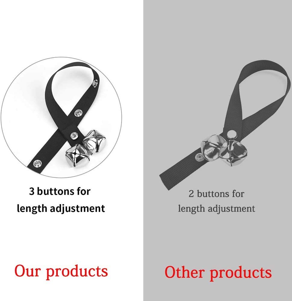 [Upgraded] Puppy Bells Dog Doorbells For Door Knob/Potty Training/Go Outside-Dog Bells For Puppies Dogs Doggy Doggie Pooch Pup Pet Hound Mutt Cat For Dog Lovers + Dog Training Clicker With Wrist Strap