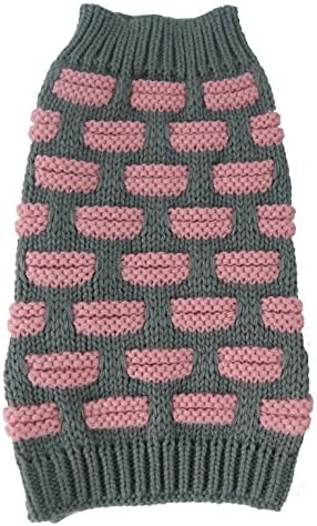Fashion Weaved Heavy Knit Designer Ribbed Turtle Neck Dog Sweater