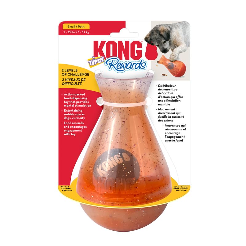 KONG Rewards Tipsy Food or Treat Dispensing Dog Toy - Interactive and Mentally Stimulating Toy for Dogs (Small)